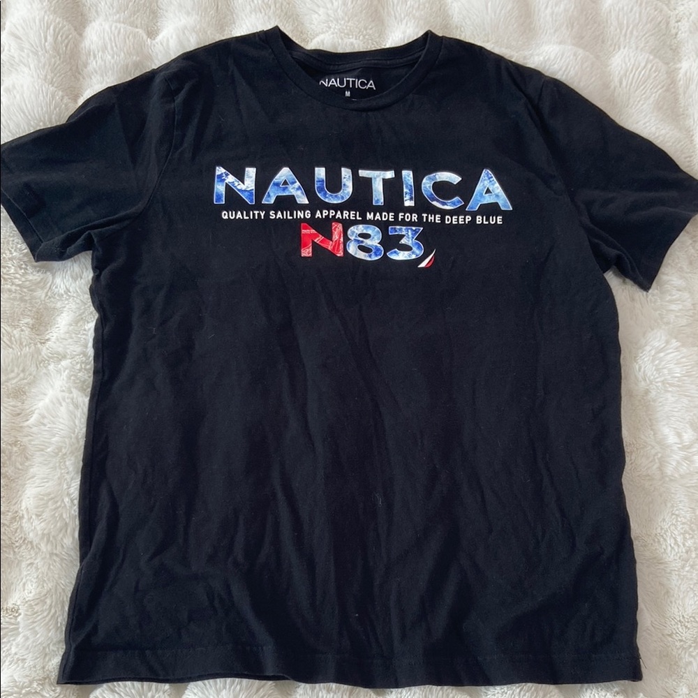 Mens Nautica Black Short Sleeve